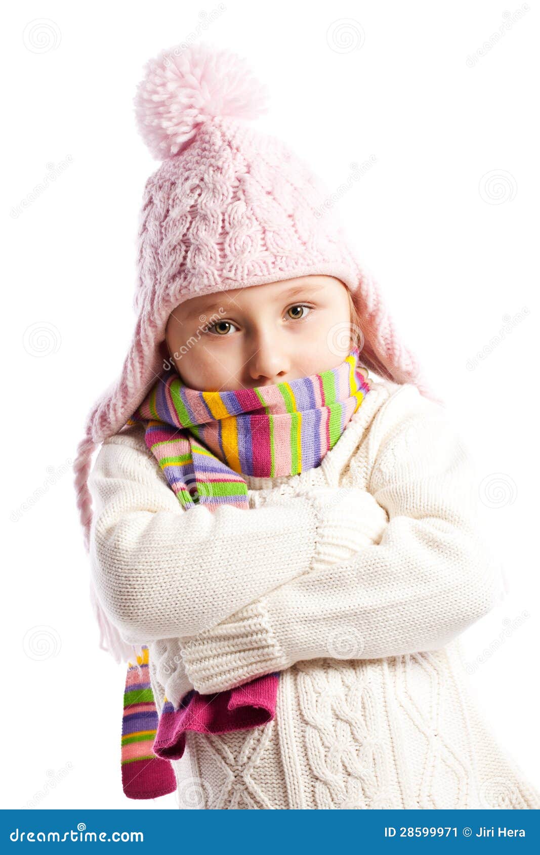 Little Girl in Warm Clothes. Stock Image - Image of preschool, happy ...