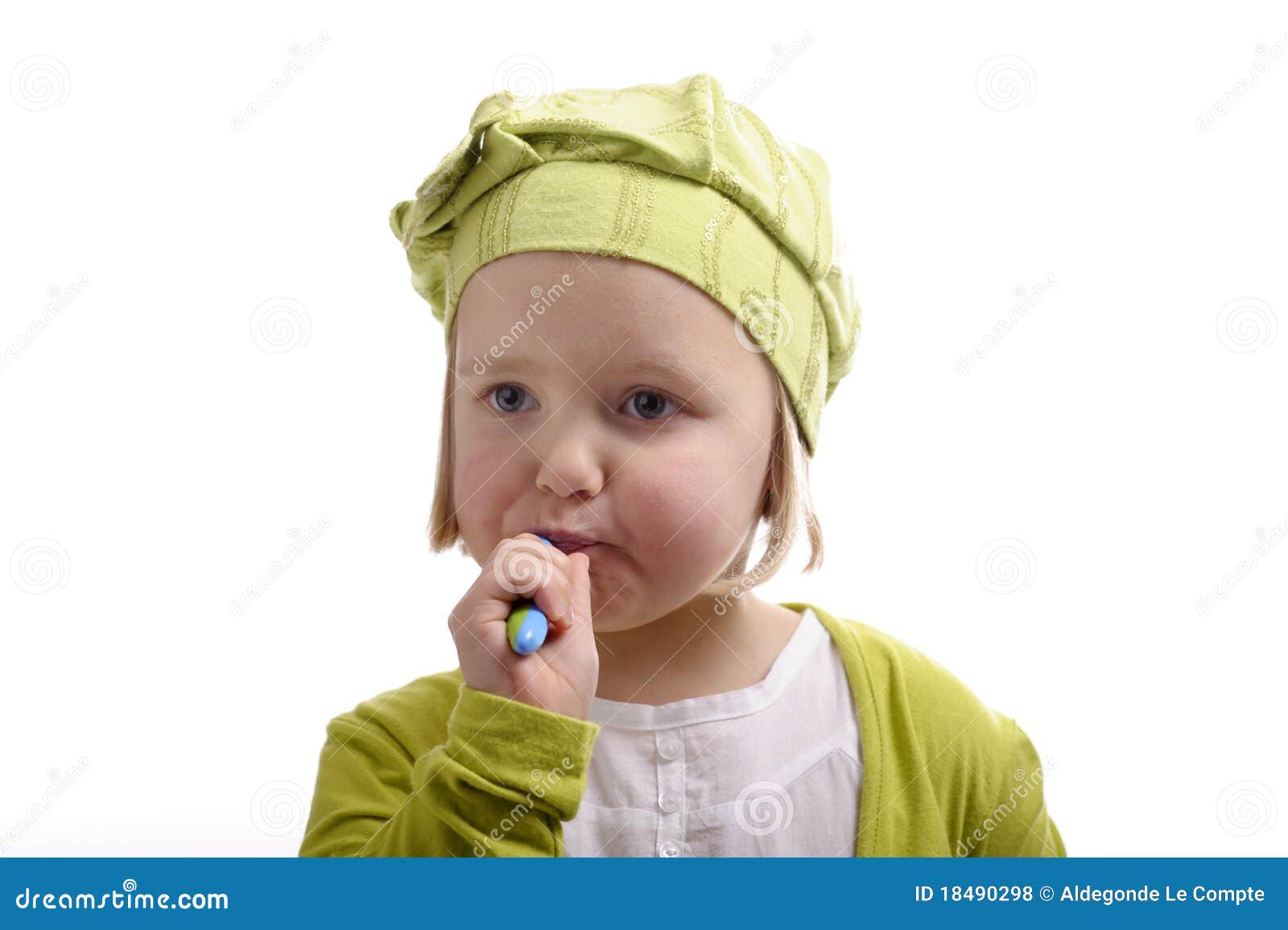 Little Girl Washing Her Teeth Stock Photo Image of child, cute 18490298