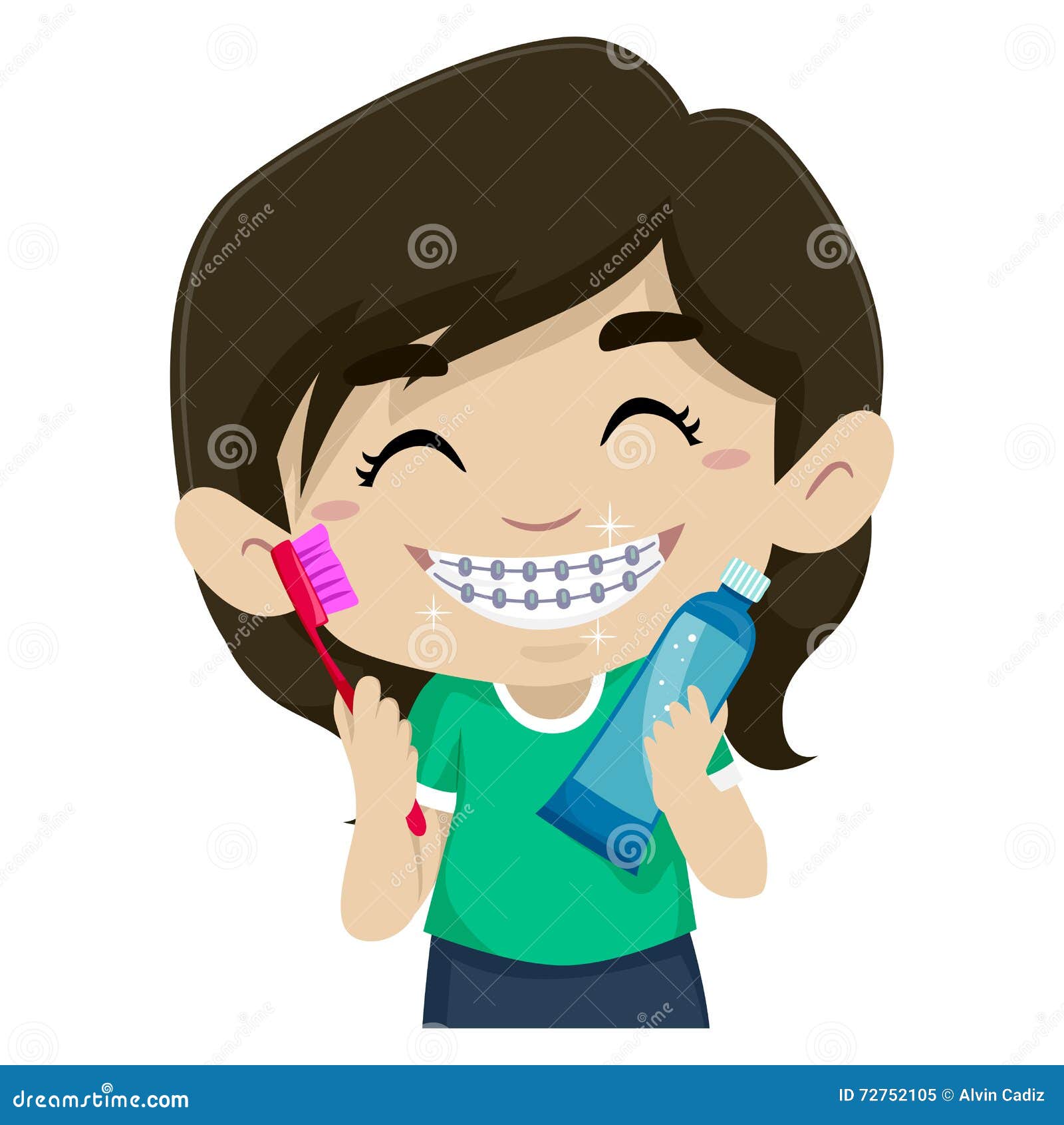 Girl Wearing Braces Cartoon Vector | CartoonDealer.com #21582583