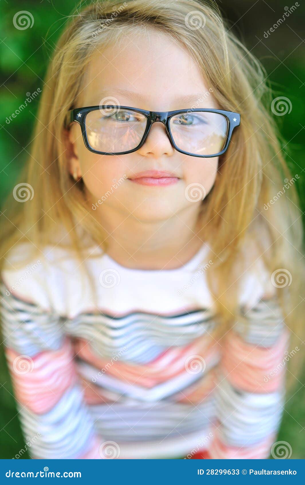 Little Girl Wearing Glasses Closeup Stock Image Image of person