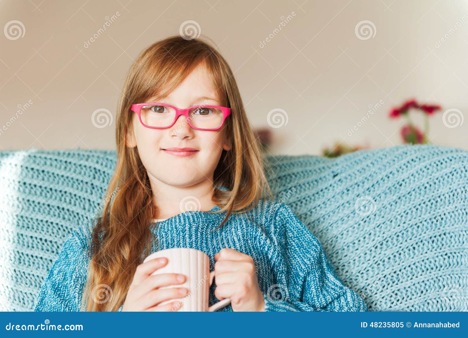 Little Girl Wearing Glasses Stock Image - Image of healthy, emotional ...
