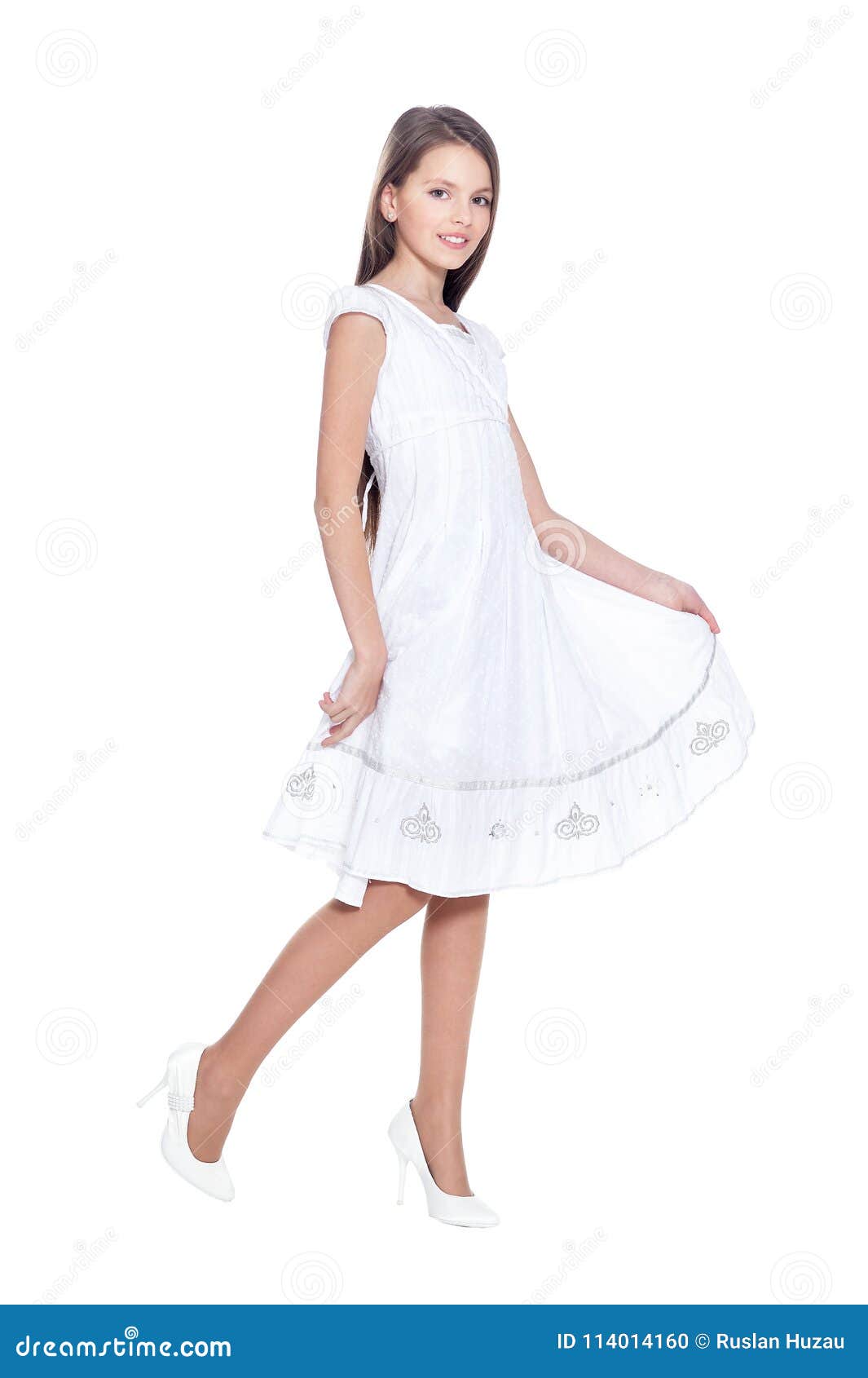 Little girl in white dress stock photo. Image of lifestyle - 114014160