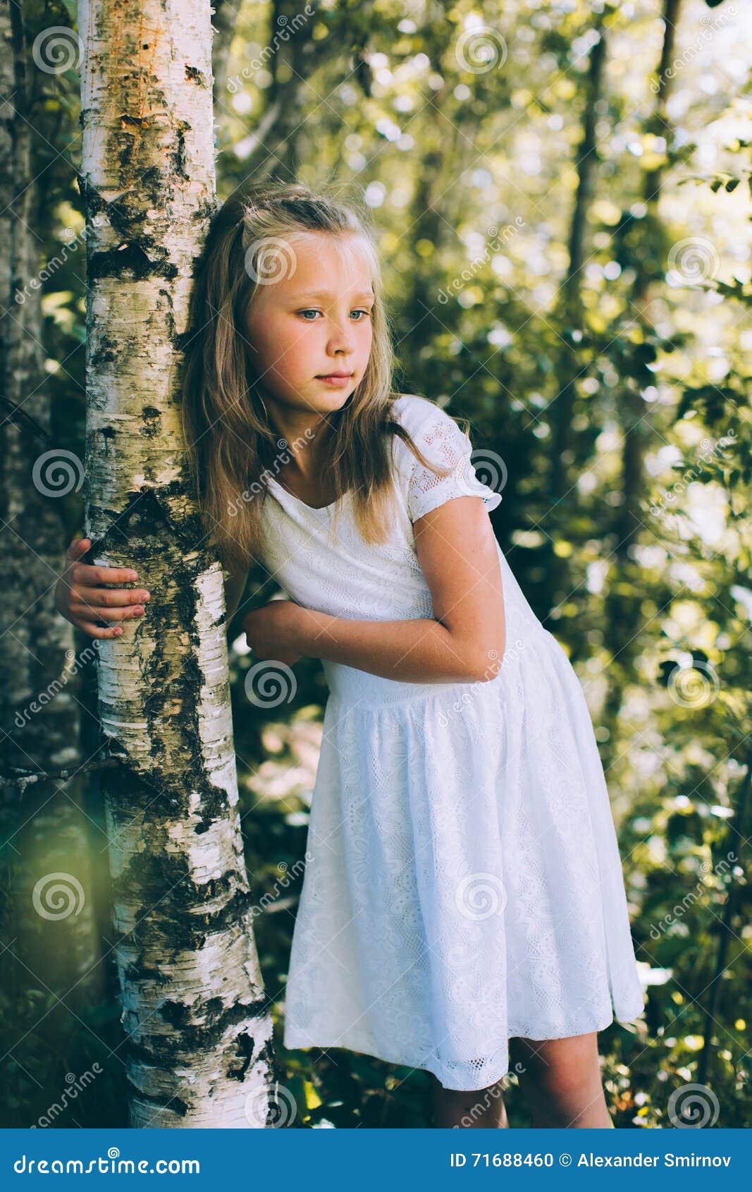 Little girl in white dress stock photo. Image of girl - 71688460