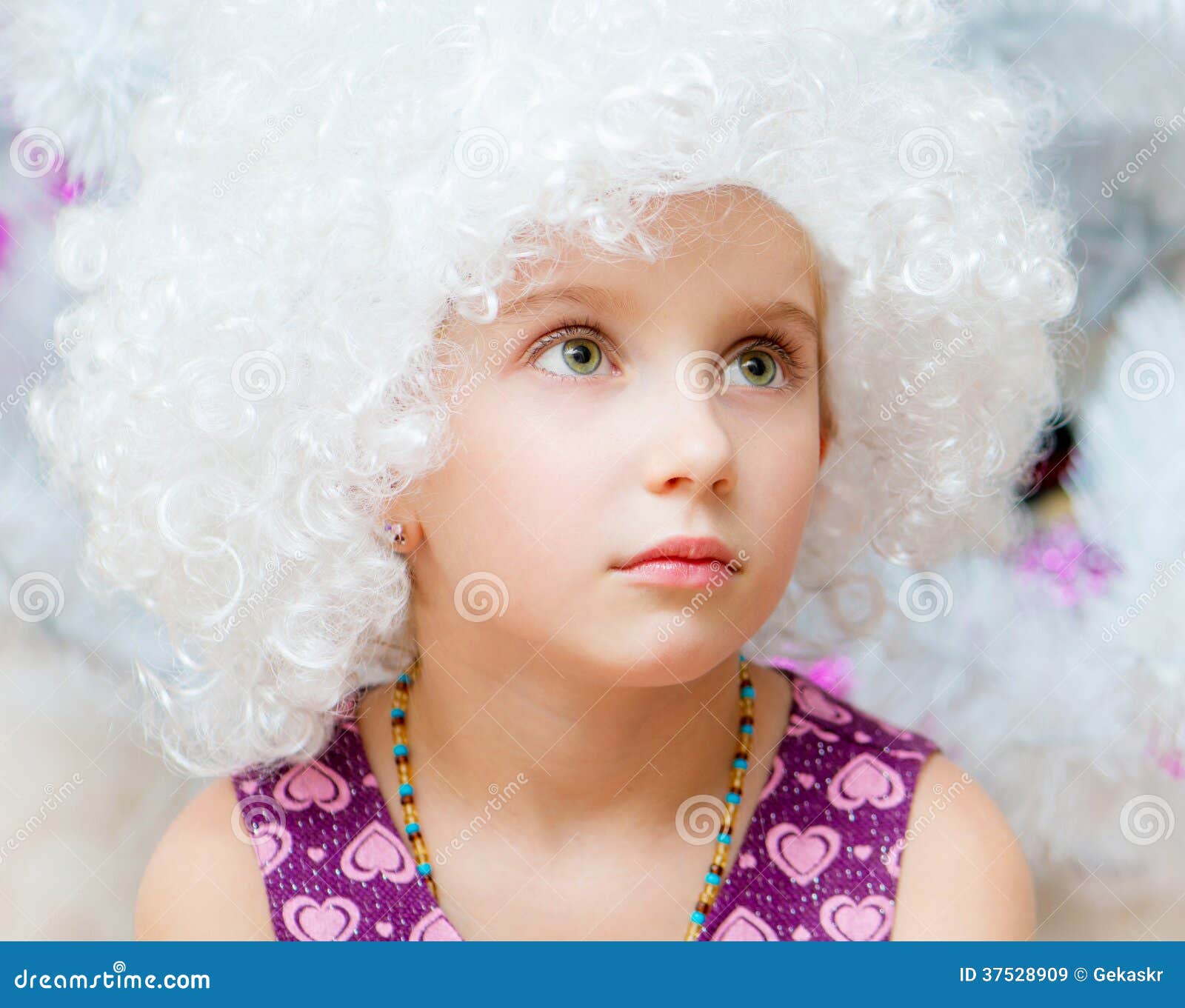 Little girl in a wigs stock image. Image of model, fashion 37528909