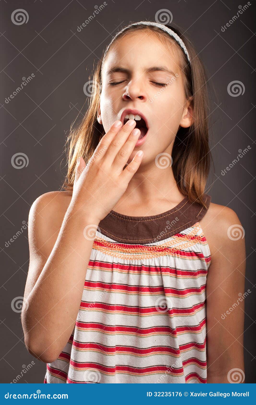Little Girl Yawning Royalty Free Stock Image - Image: 32235176