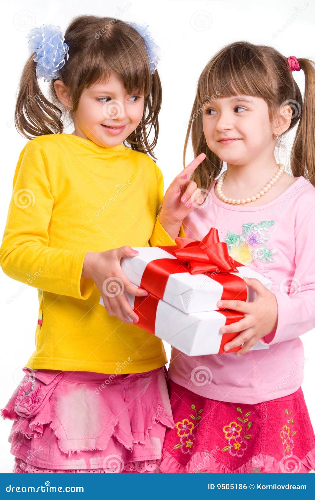 Little Girls Holding Gift Boxes Stock Photo Image of active, girl
