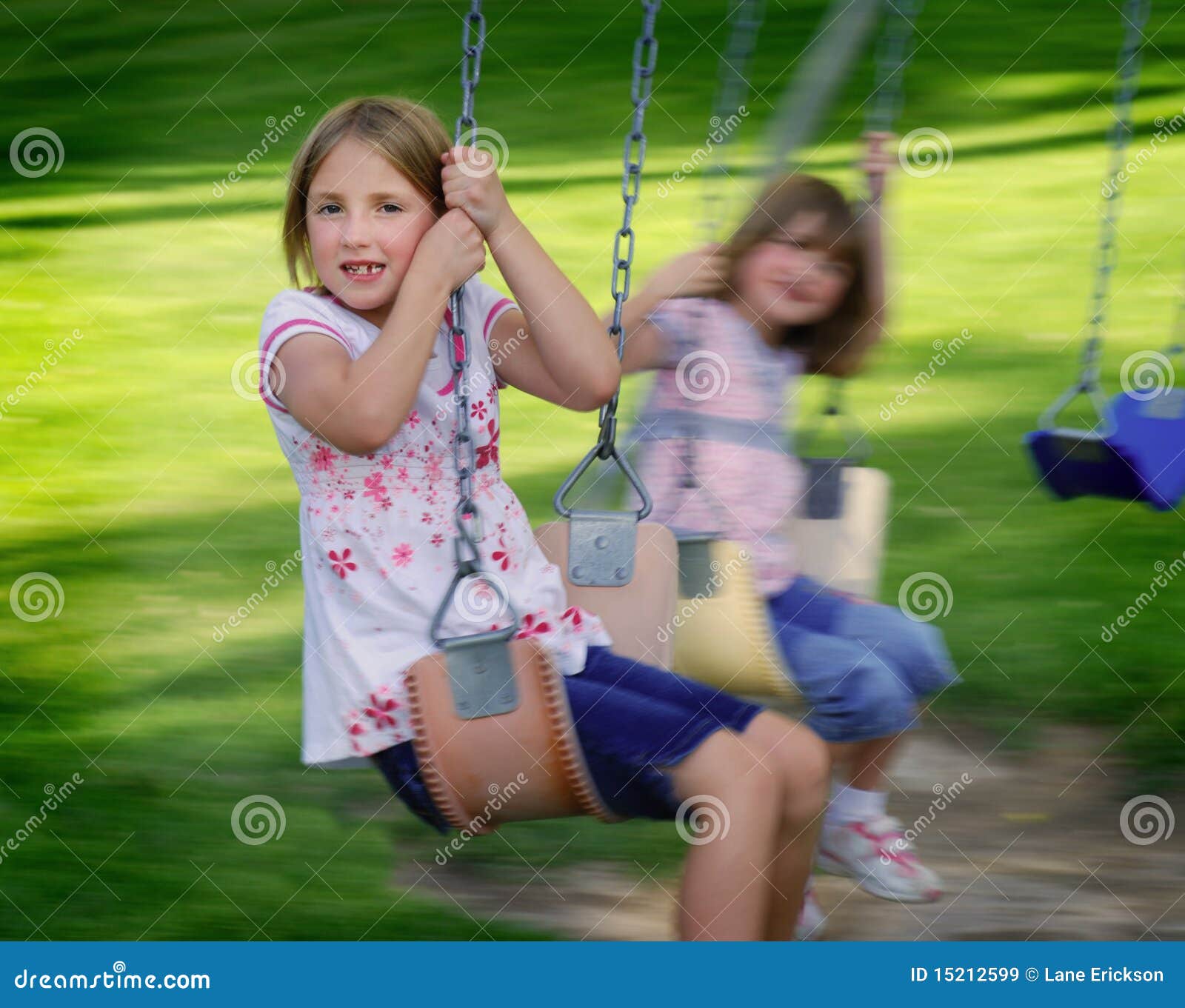 Little Girls Playing at Park Stock Image - Image of look, blonde: 15212599