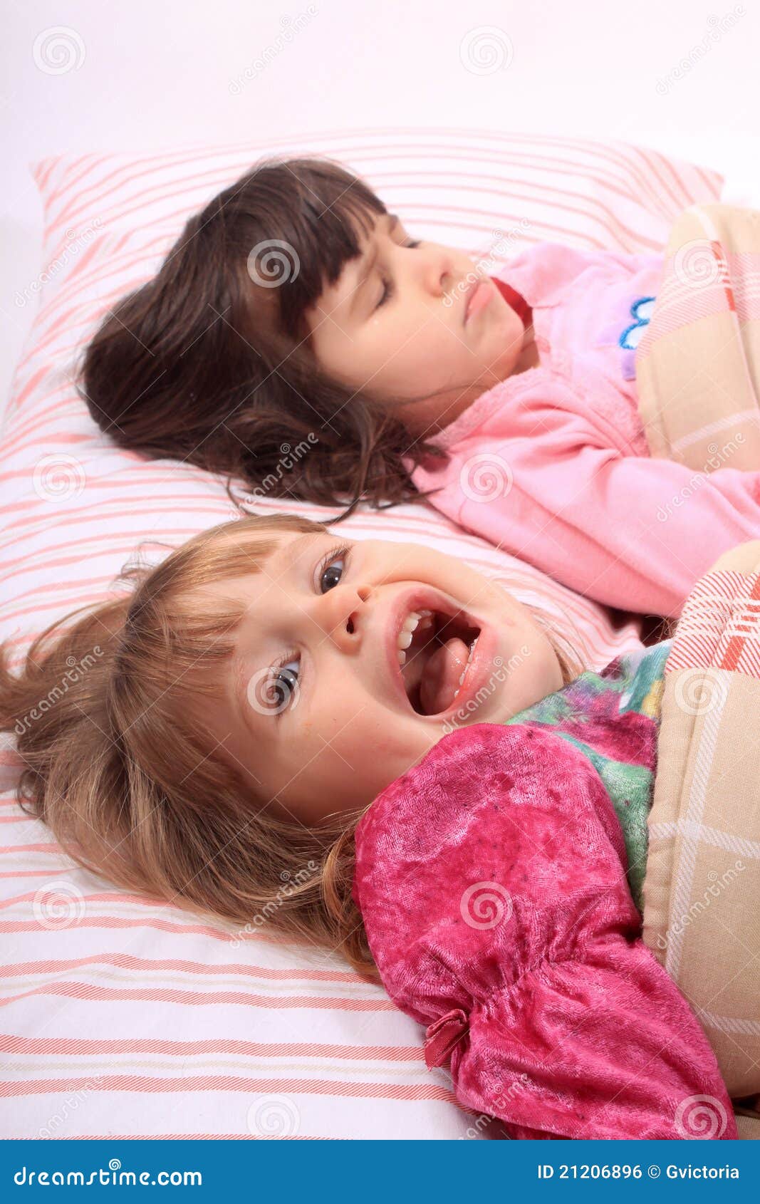 Little Girls Waking Up Royalty Free Stock Image - Image: 21206896
