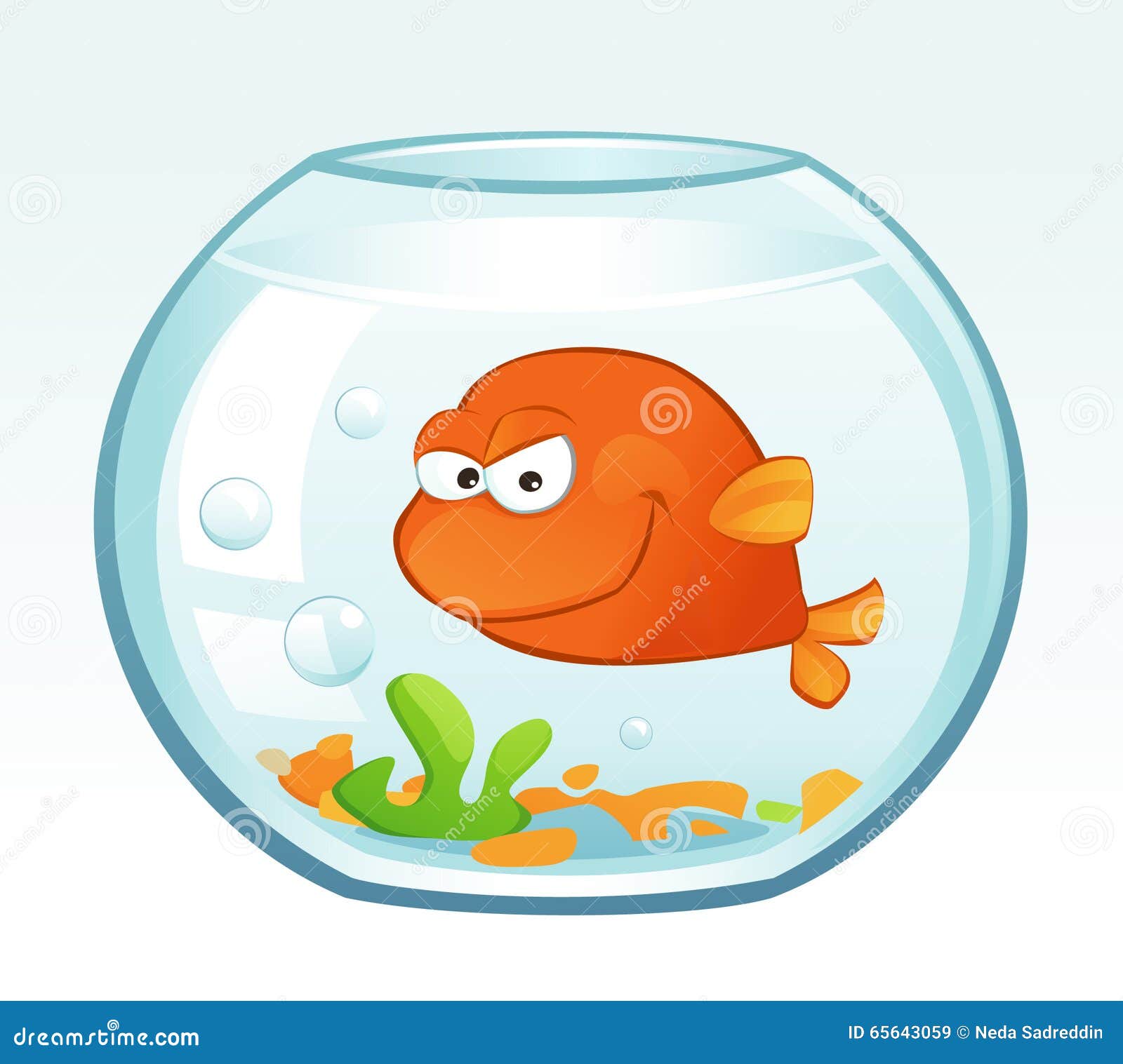 Little Goldfish (Angry) stock vector. Illustration of clear - 65643059