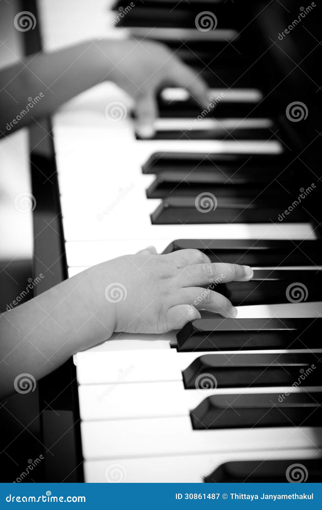 Little Hands Playing on the Piano Stock Image Image of kids, keys 30861487