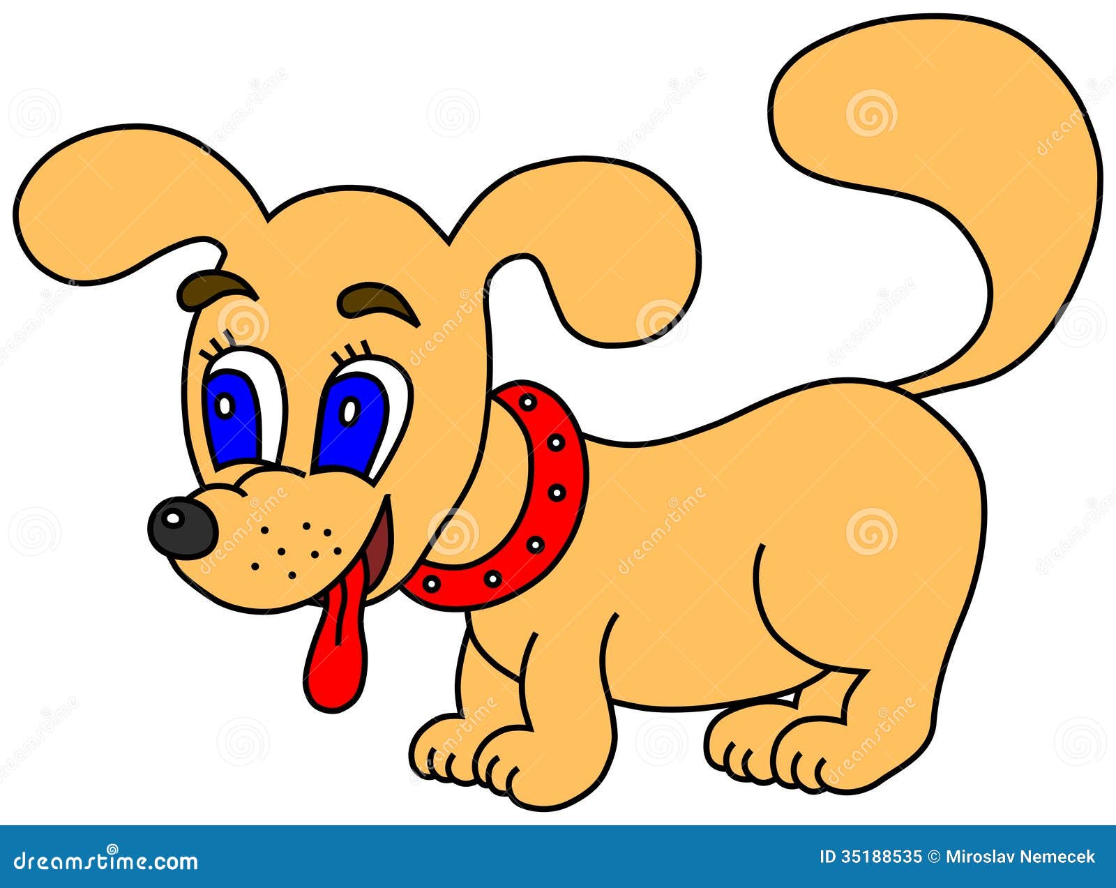 Little happy  dog  stock vector Illustration  of canine 