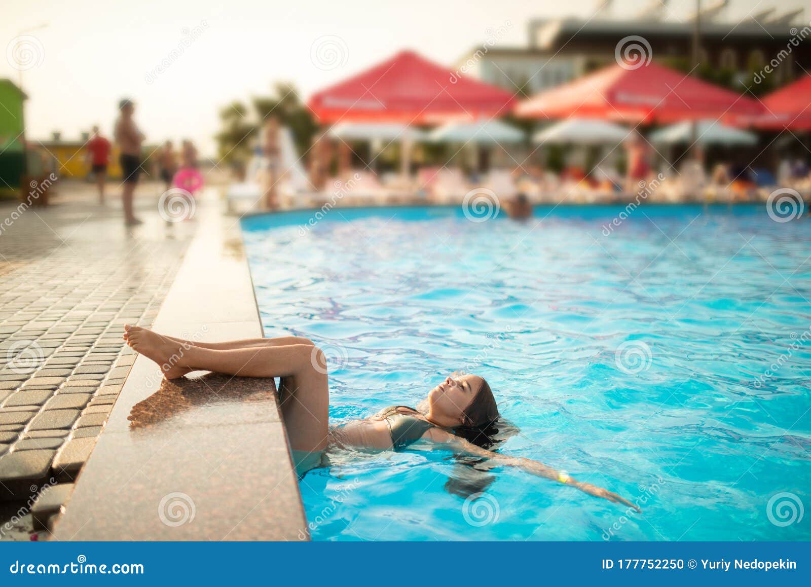 Pretty Little Girl In Swimming Stock Image - Image 