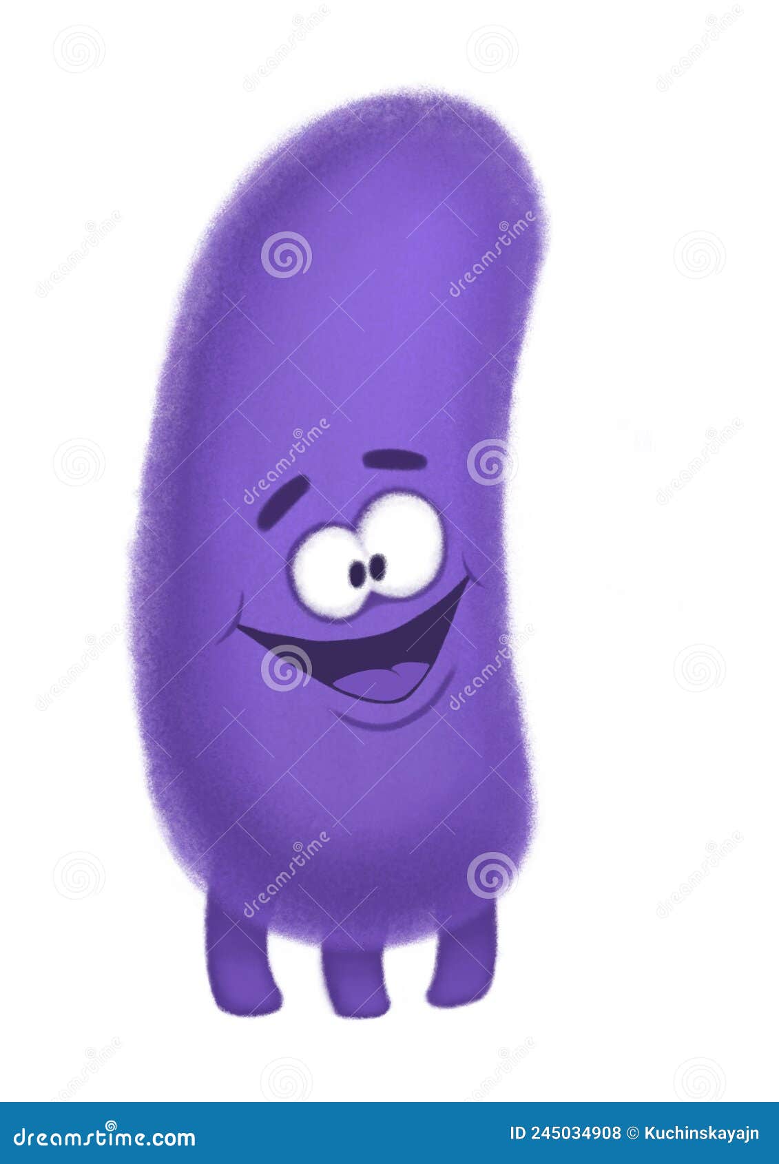 Little Happy Violet Monster Stock Illustration - Illustration of ...