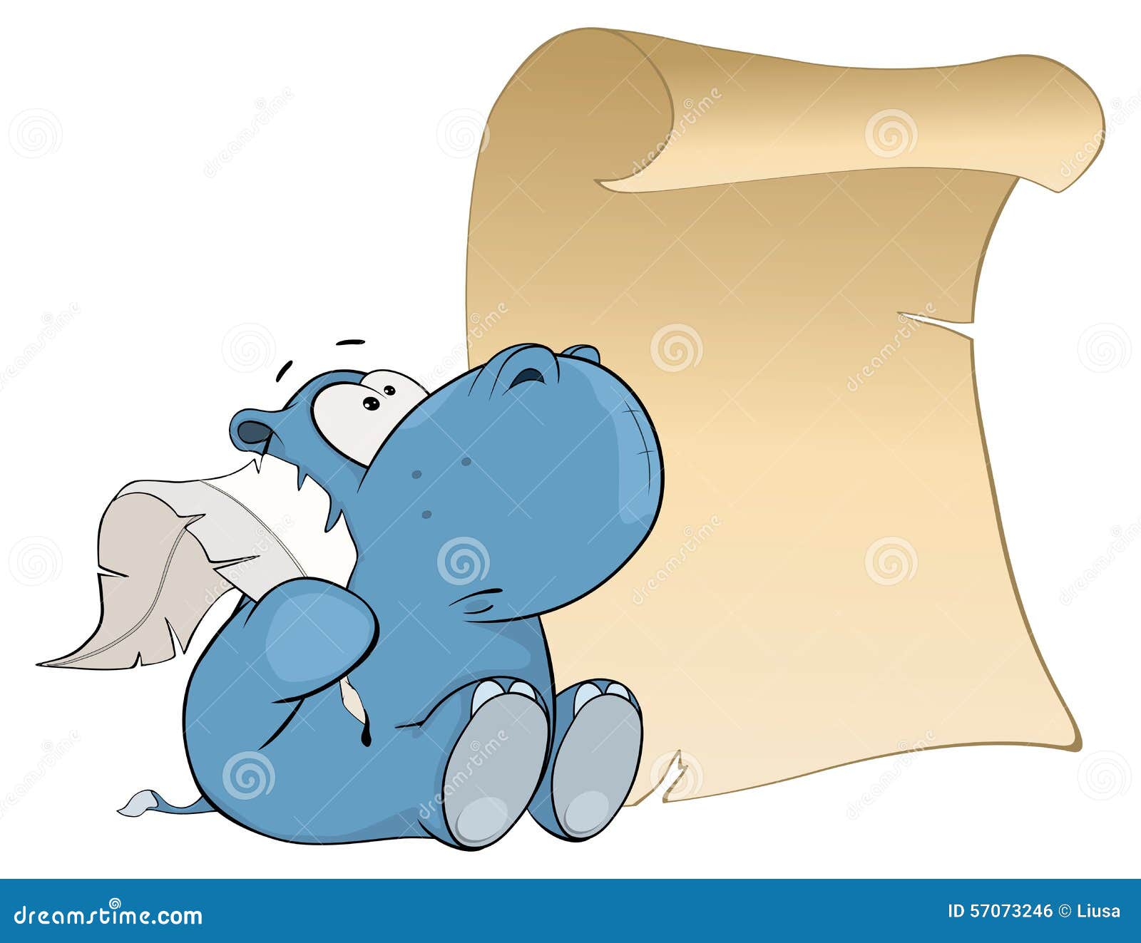 little hippo-poet cartoon
