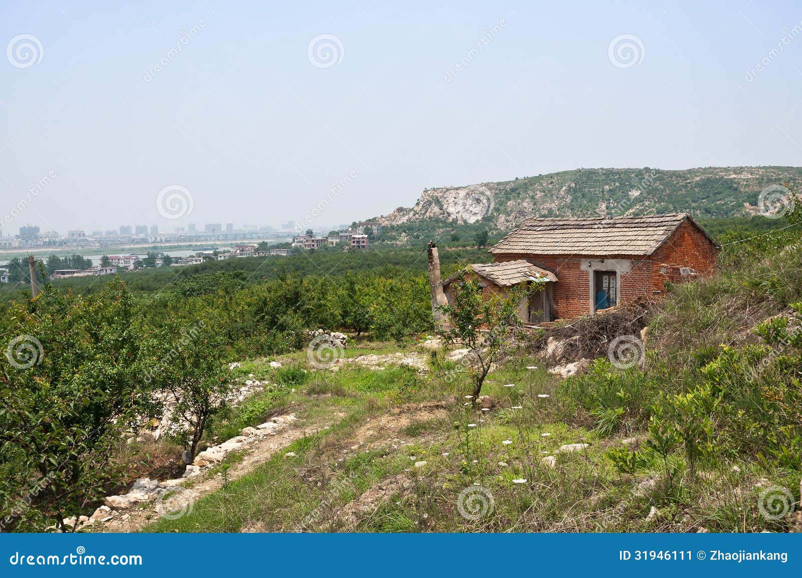 Little House on the Hillside Stock Image Image of house, space 31946111