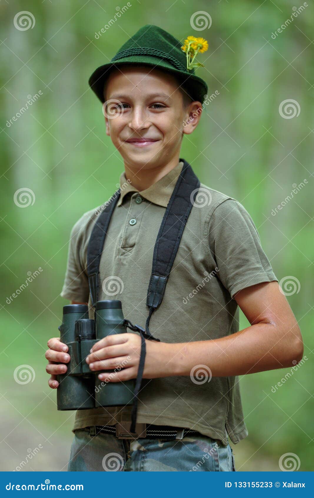 Little Hunter with Binoculars Stock Image Image of sport, hunt 133155233