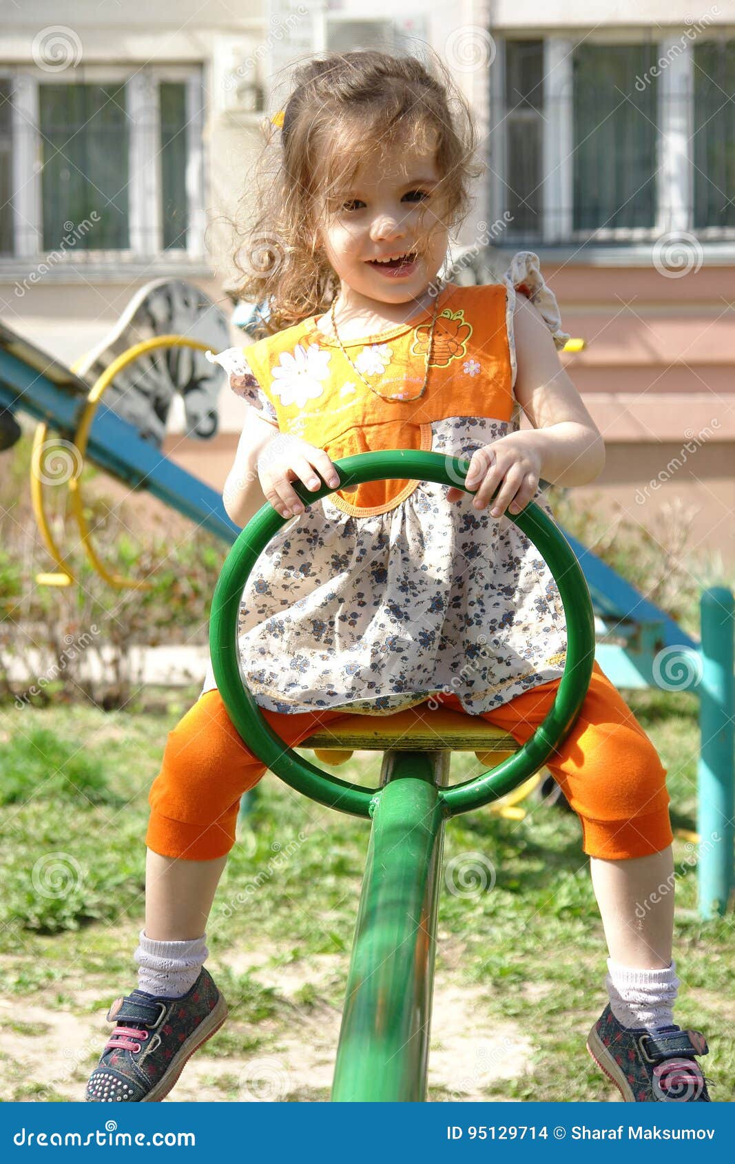 Download Little Kid Girl Having Fun On Playground On Sunny Spring Day Stock Photo - Image of baby ...