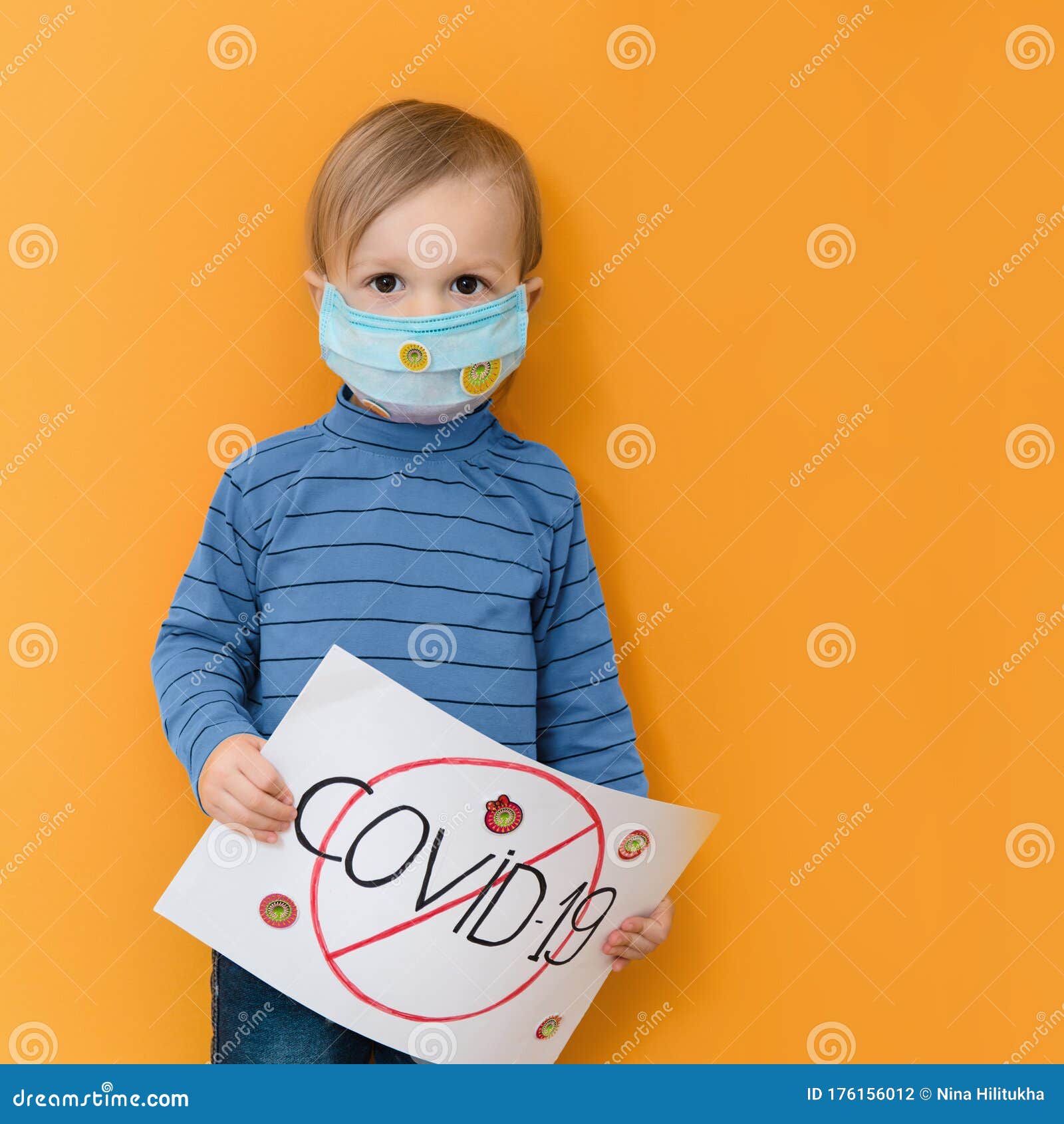 Download Little Child In Protective Medical Mask During Coronavirus Pandemic Stock Photo Image Of Infection Protective 176156012 PSD Mockup Templates