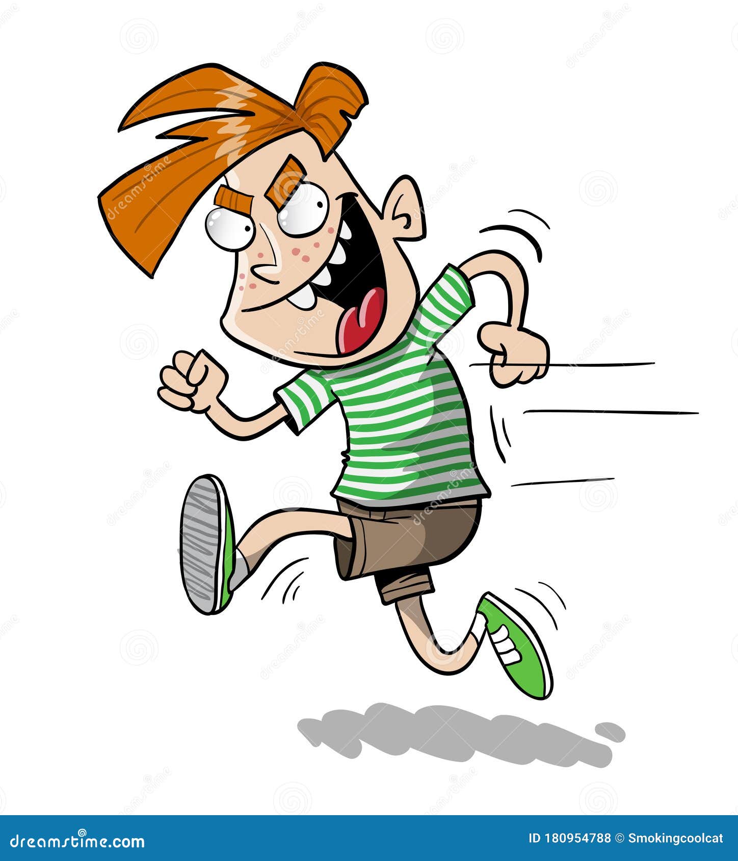 Little Kid Running after Doing Something Bad Stock Vector ...