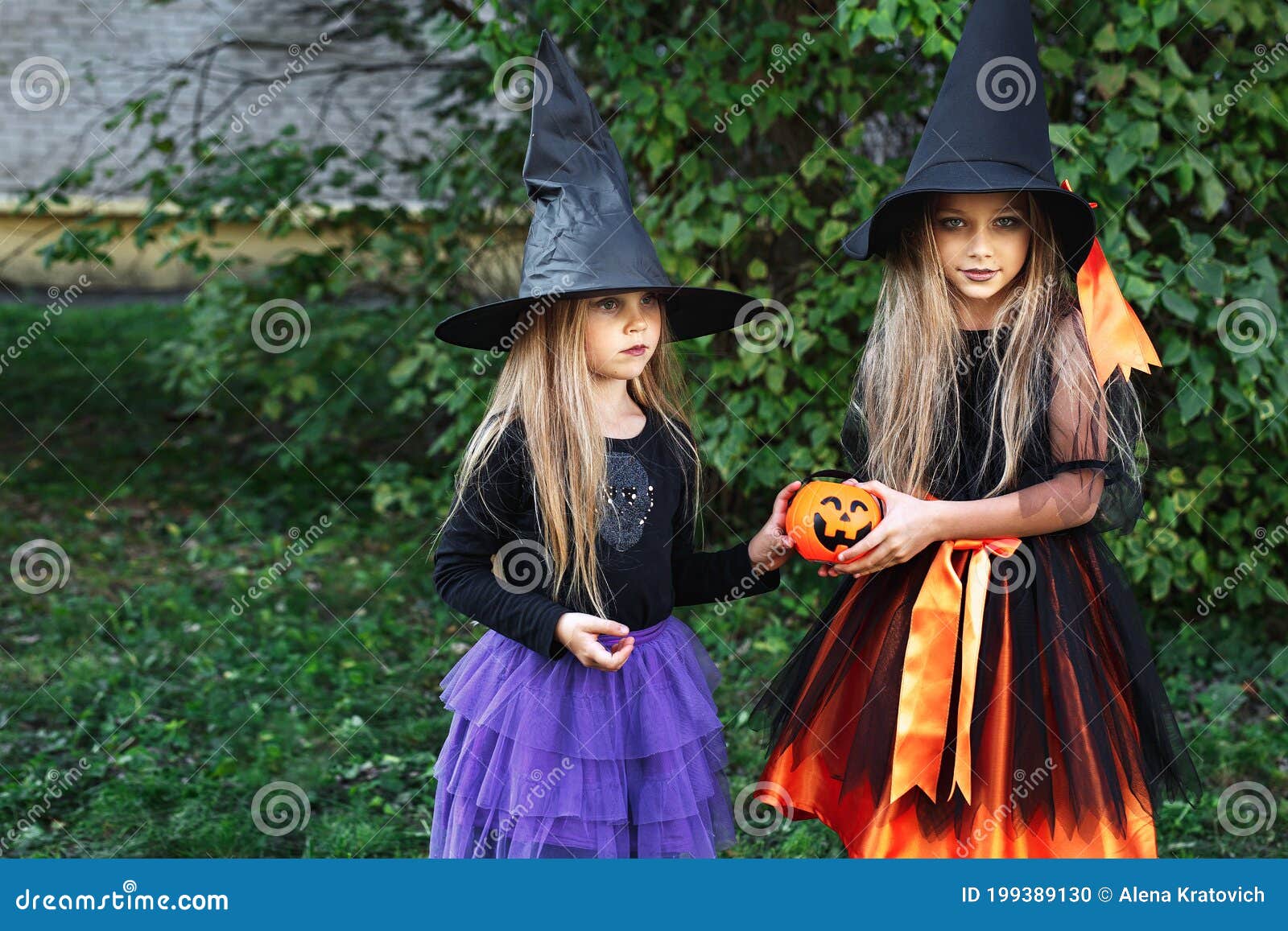 Little Kids at Halloween Party Having Fun Outdoor Stock Photo - Image ...