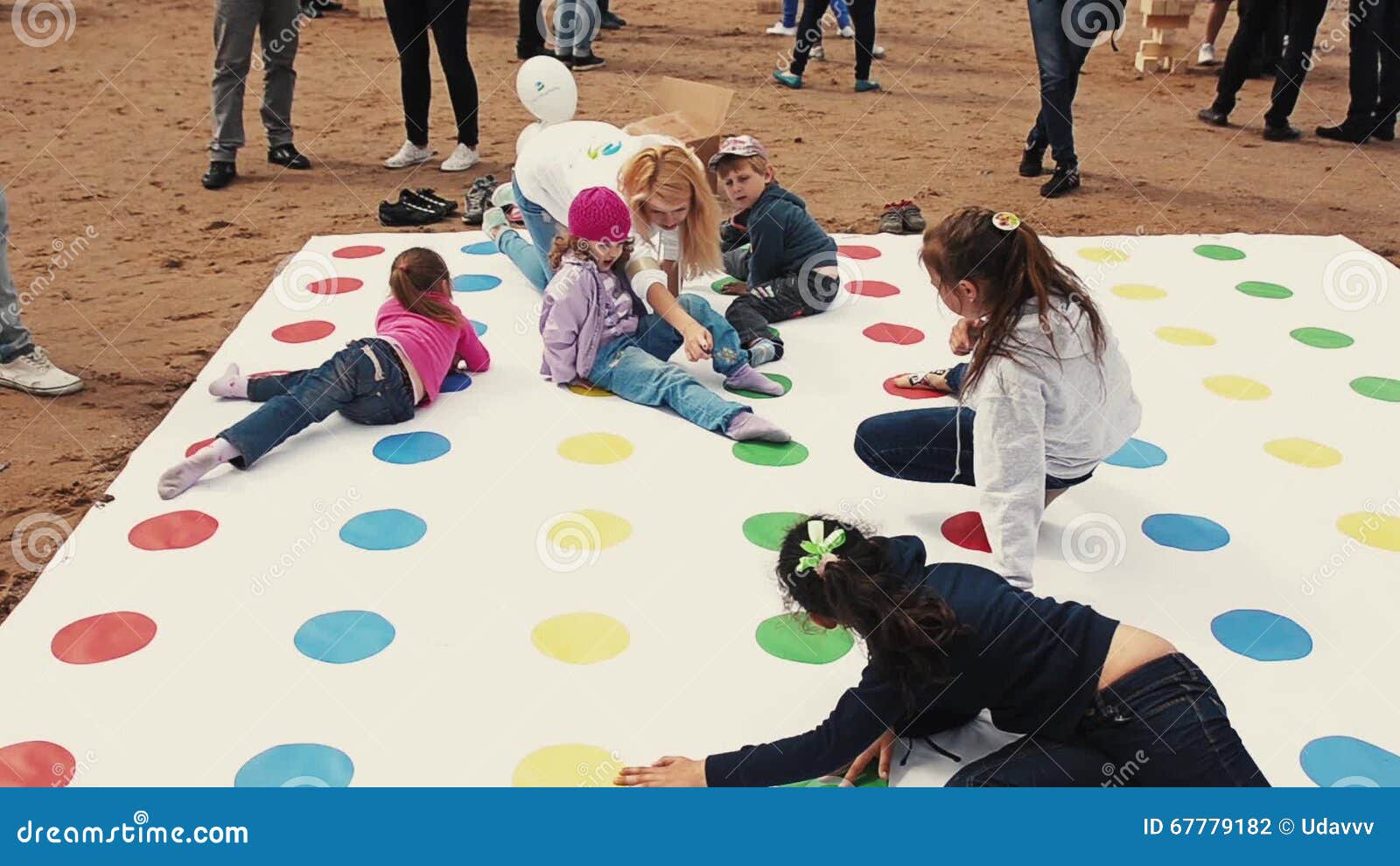 Little Kids Play Huge Popular Twister Game on Summer Festival. Sunny Day Stock Footage - Video of audience: 67779182
