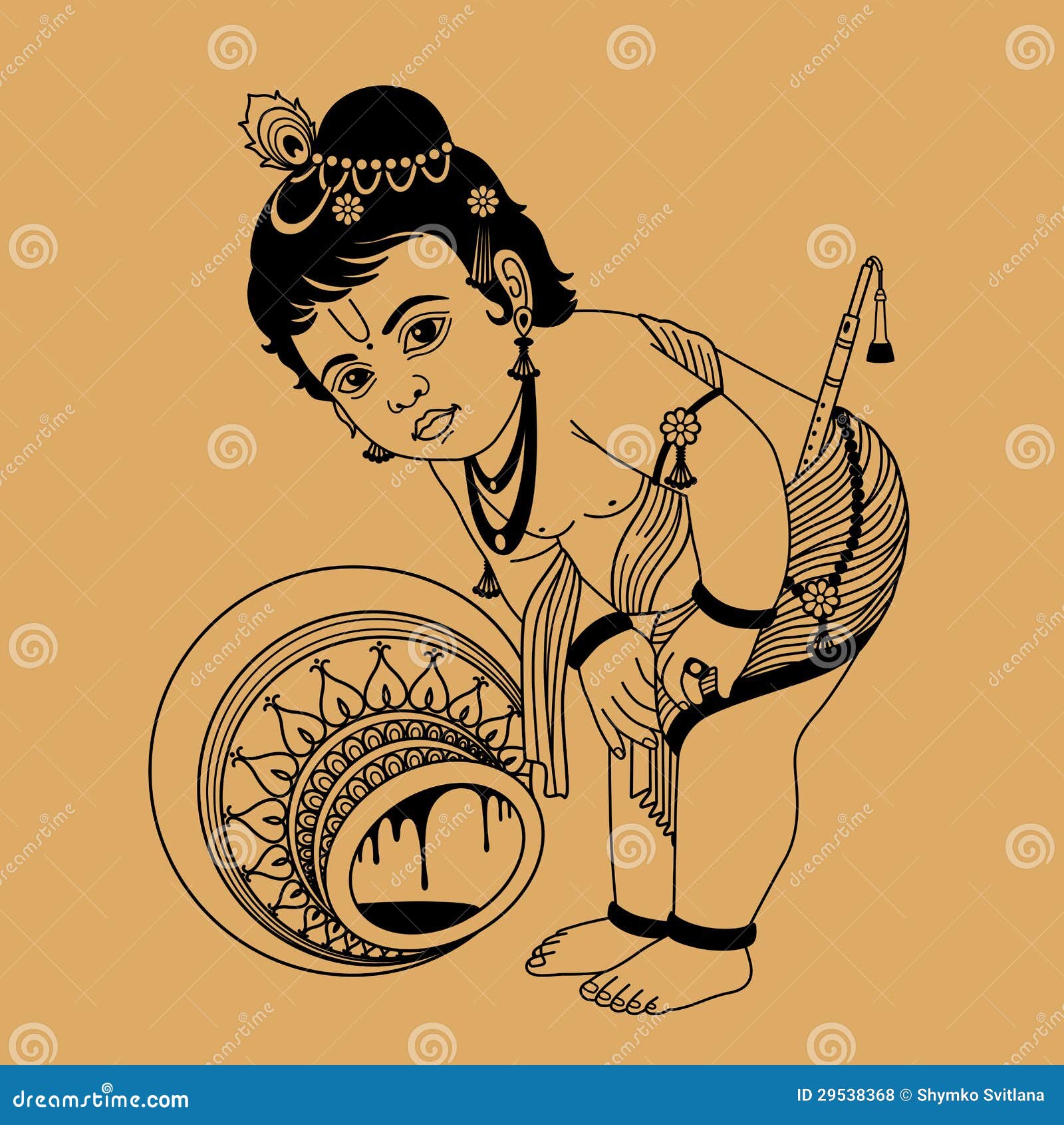 Little Krishna stock vector. Illustration of parable - 29538368