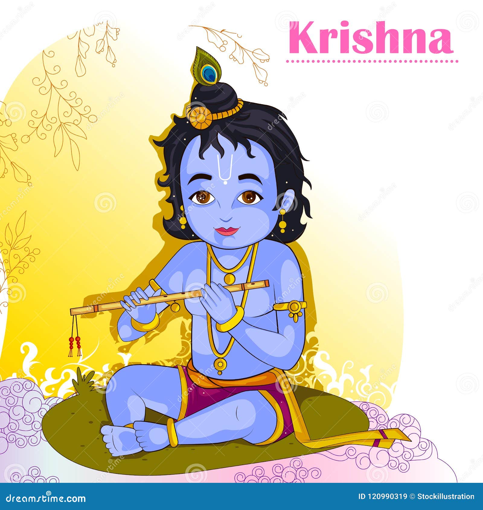 Aggregate 131+ little krishna with flute drawing latest