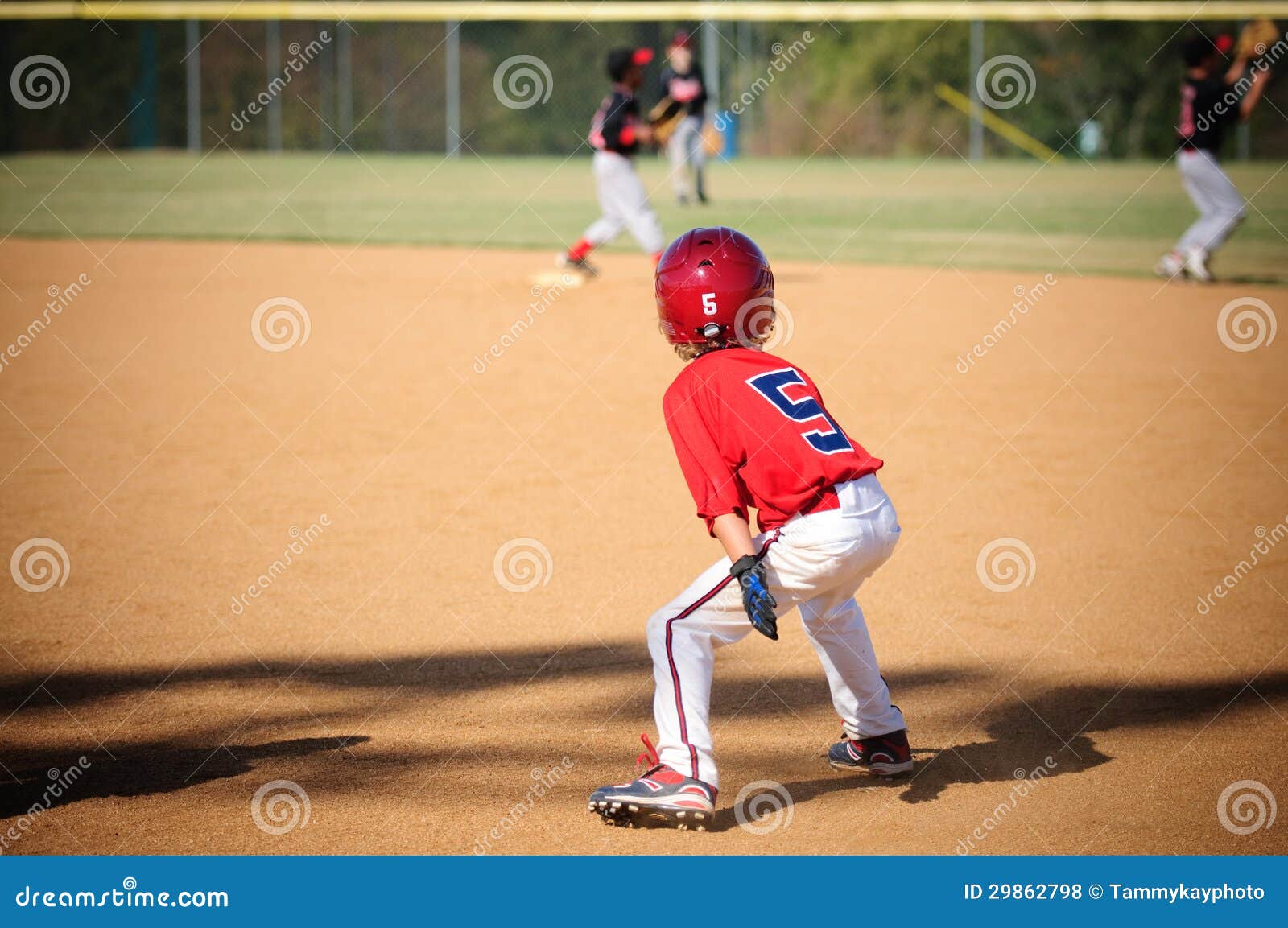 Little League Baseball Player Trying To Steal Stock Photo Image of
