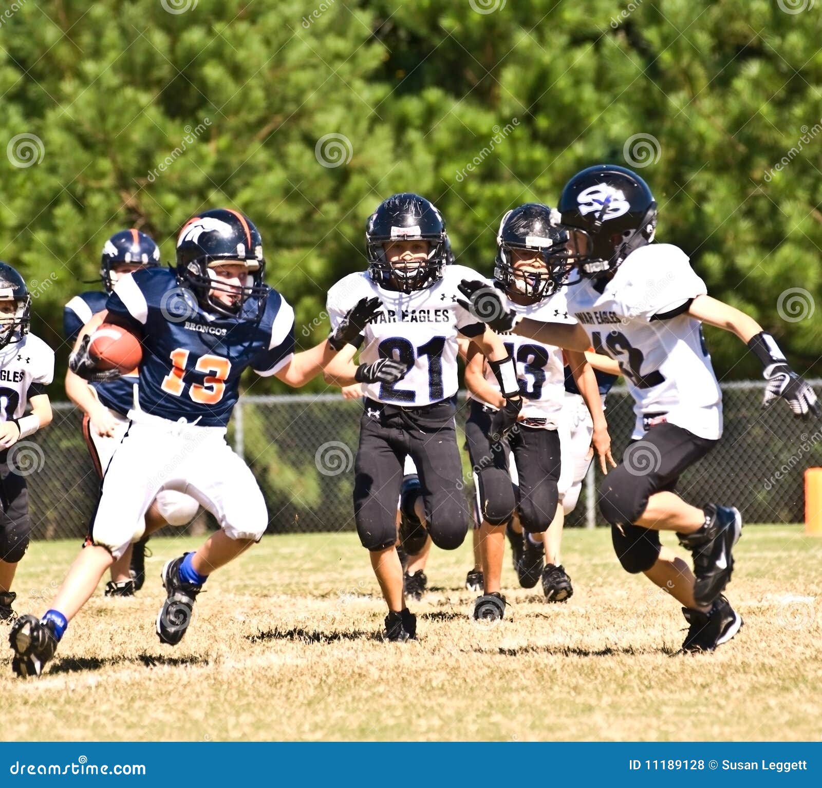 Little League Football Making a Play Editorial Stock Photo Image of