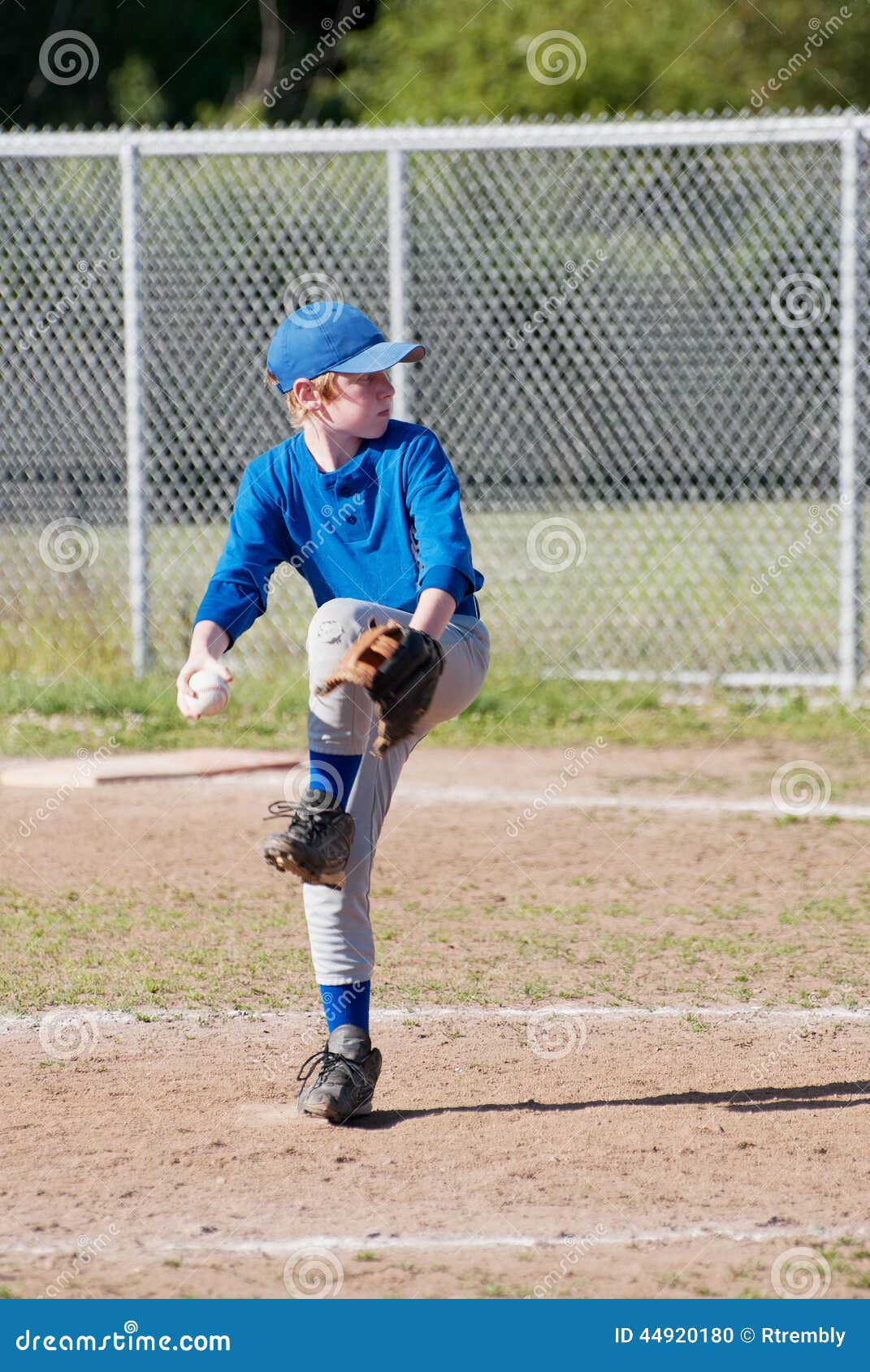 A Little League pitcher. stock photo. Image of blue, tradition 44920180