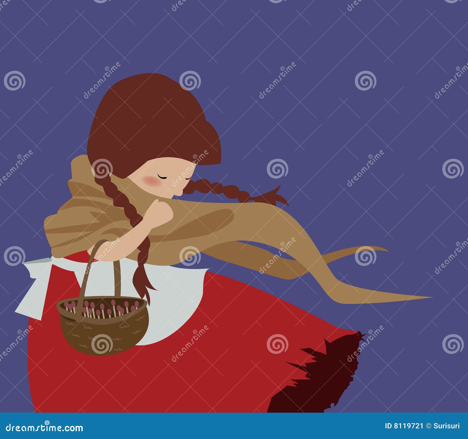 Little match stick girl stock vector. Illustration of february 8119721