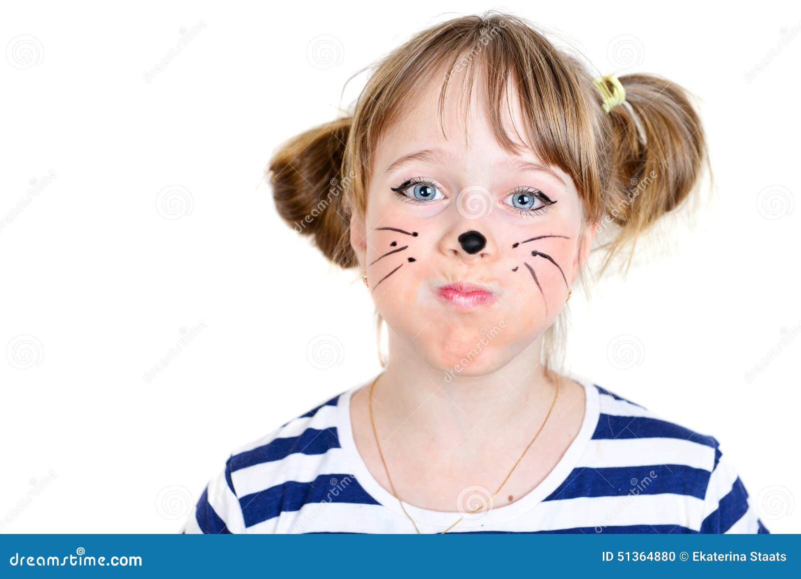 <b>Little mouse</b> girl with funny face - little-mouse-girl-funny-face-isolated-white-51364880