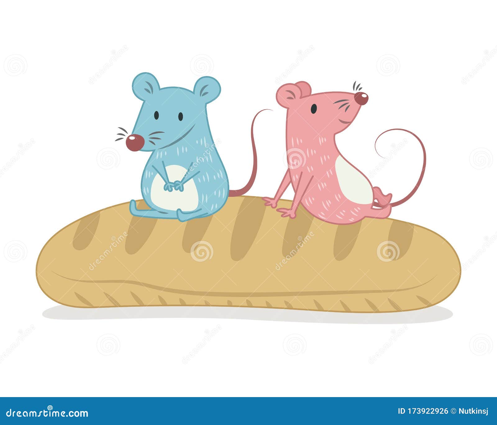 Little Mouse Sitting on Bread Stock Vector - Illustration of unhygienic,  little: 173922926