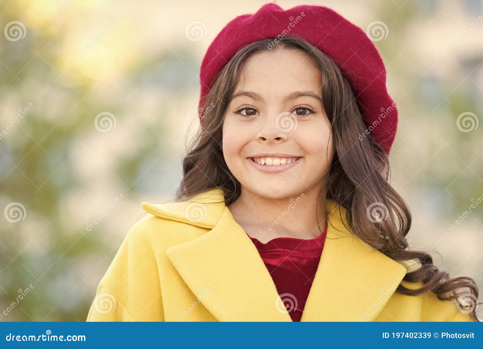 Little parisian. Fancy girl. Kid little cute girl smiling face posing hat defocused background. Fashionable hat accessory. Autumn fashion. Fashion accessory for little kids. Fall fashion collection.