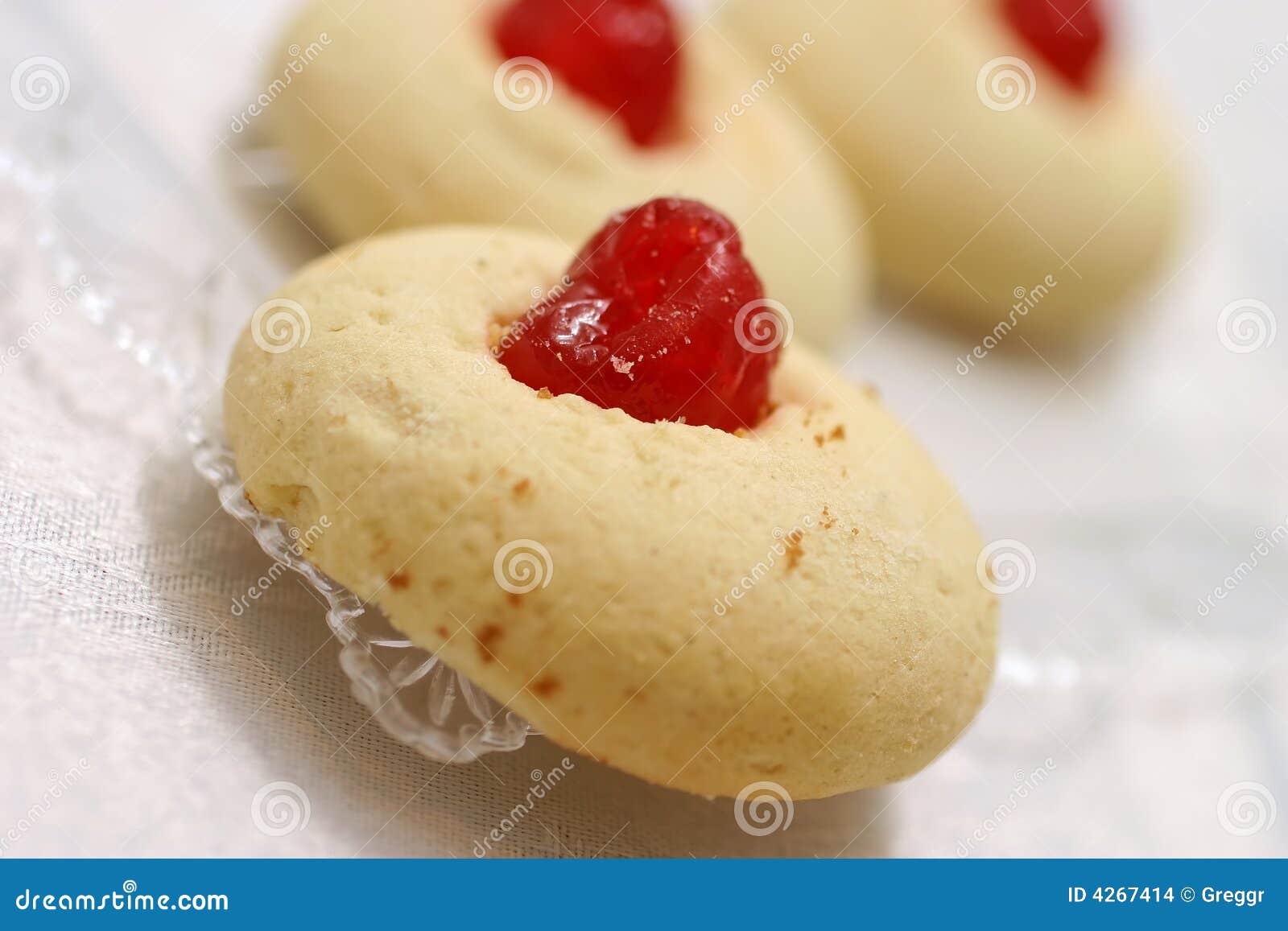Little pastry with cherry stock photo. Image of baking 4267414