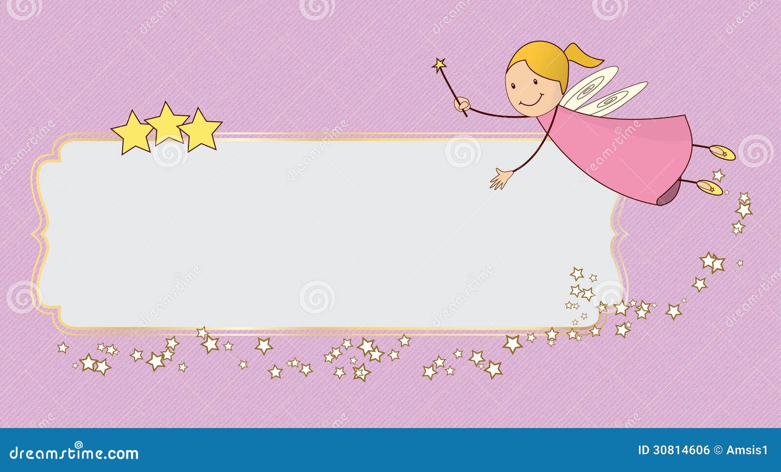 Pink fairy card banner stock illustration. Illustration of ...