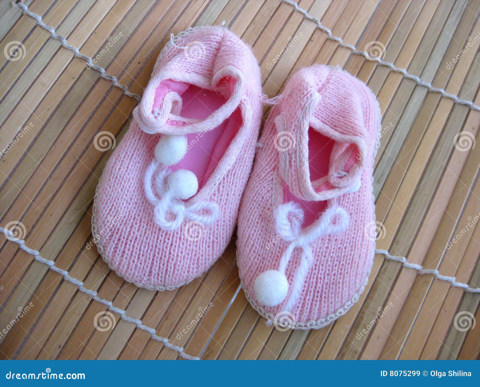 Little pink shoes for baby stock image. Image of hand 8075299