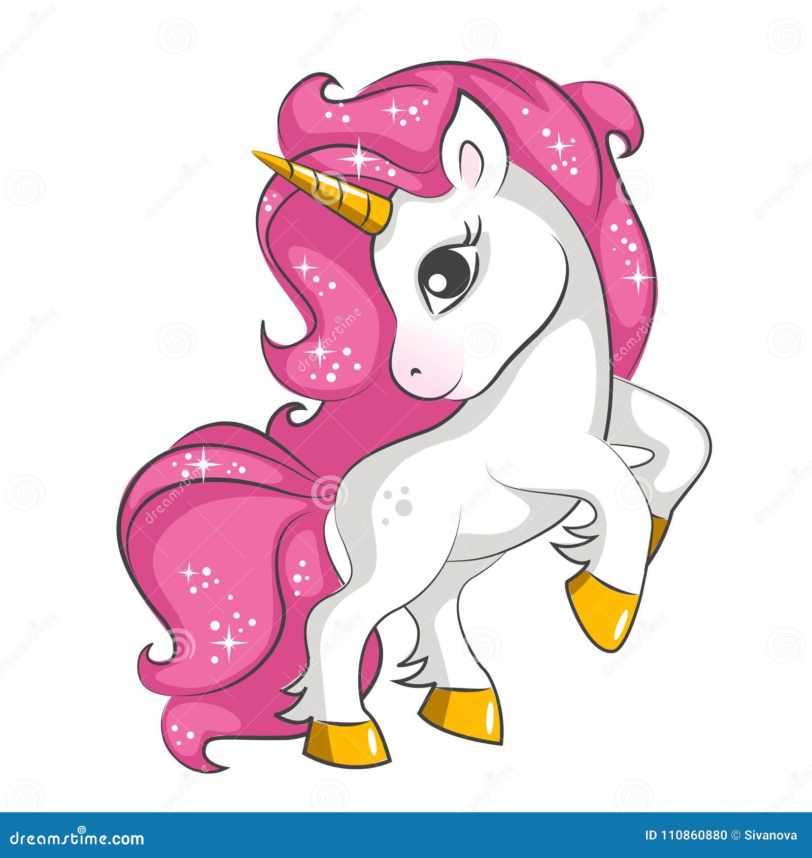 Pink Unicorn With Rainbow Colors. Royalty-Free Stock Photography ...