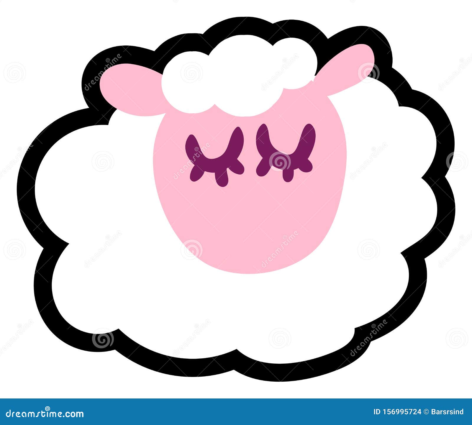 Little Pretty Sleeping Lamb Dreams Symbol Cartoon Stock Illustration -  Illustration of dreams, cartoon: 156995724