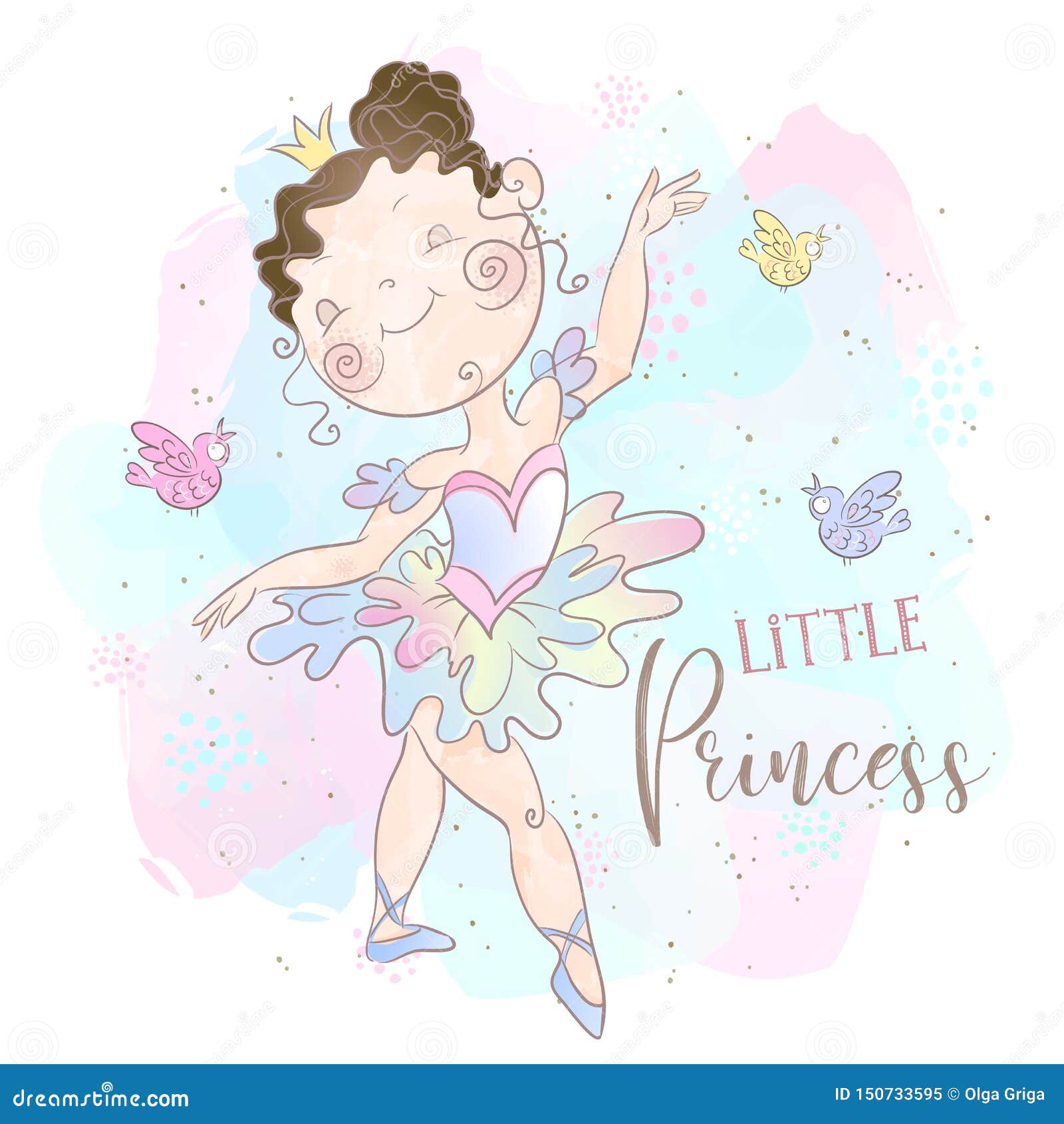 little princess ballerina dancing. sweet girl. 