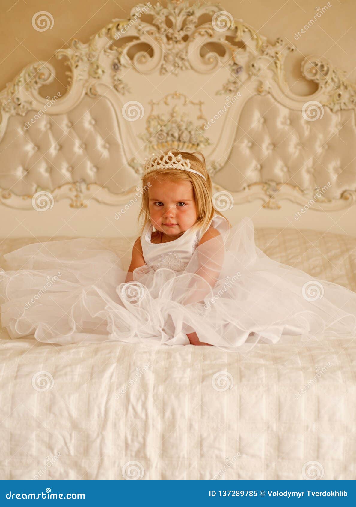 Little Princess. Little Girl Wear Tiara Crown and Hairstyle. Hair  Accessory. Little Child with Long Blond Hair Stock Image - Image of  hairdresser, little: 137289785
