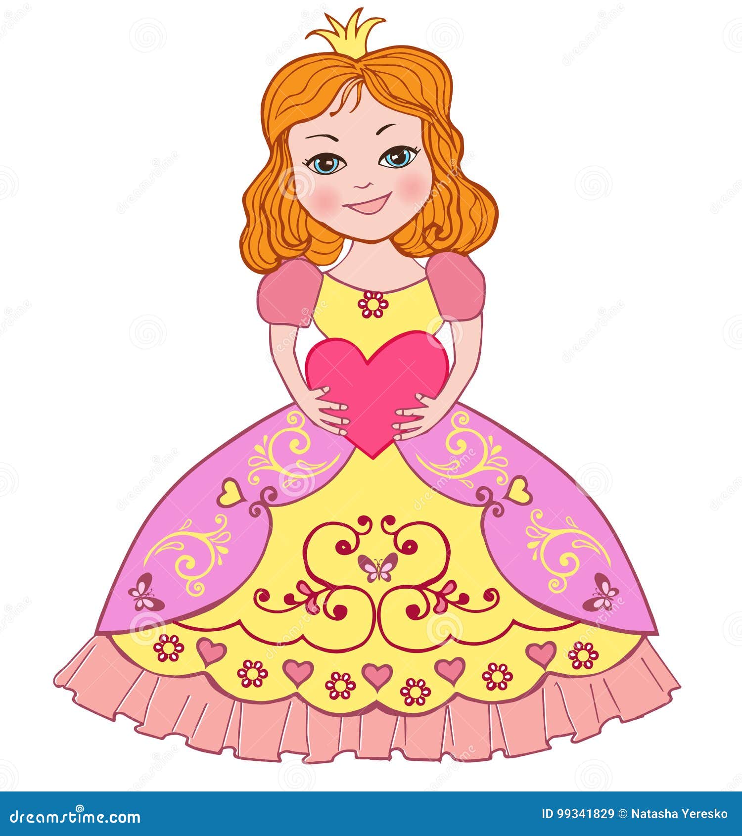 Download Little Princess With A Heart. Vector Illustration Stock ...