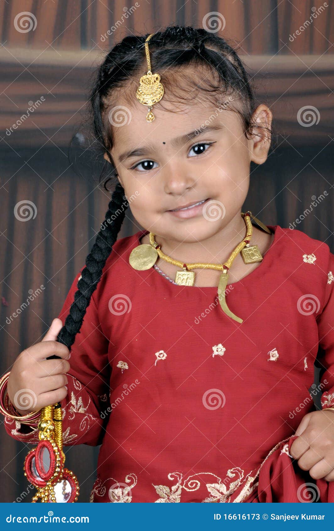 Little punjabi girl stock image. Image of tail, eyes - 16616173