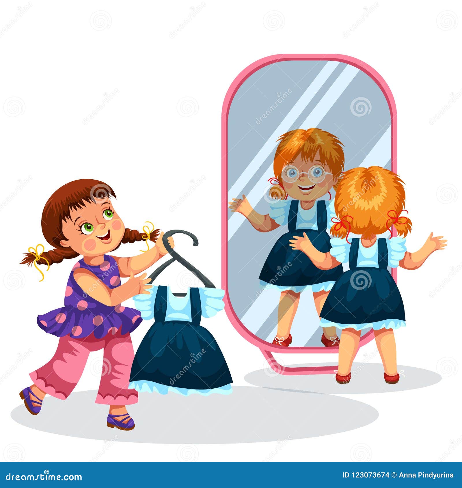 Little Pupils in School Shop Poster Stock Vector - Illustration of ...