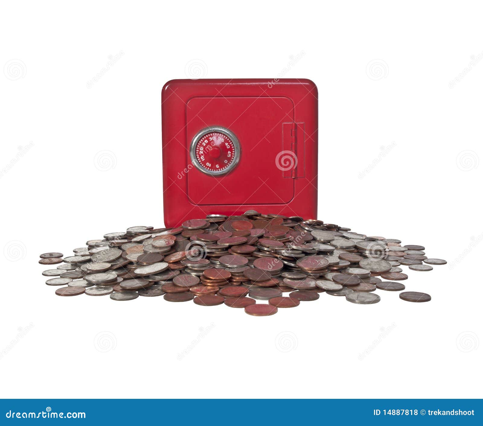 Little Red Coin Bank stock photo. Image of bank, coins - 14887818