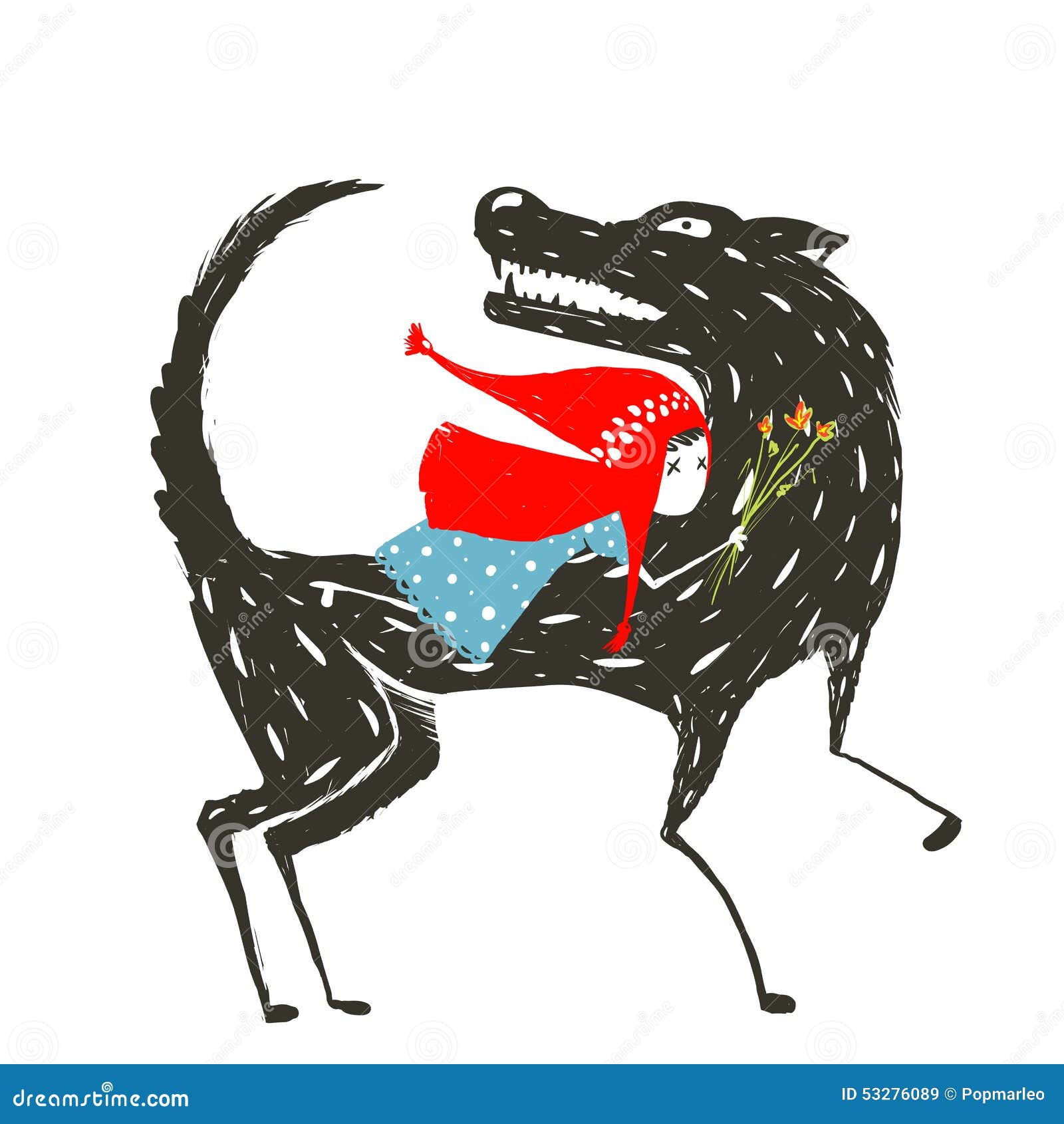 Little Red Riding Hood Fairytale Illustration Stock Vector Illustration Of Animal Scary