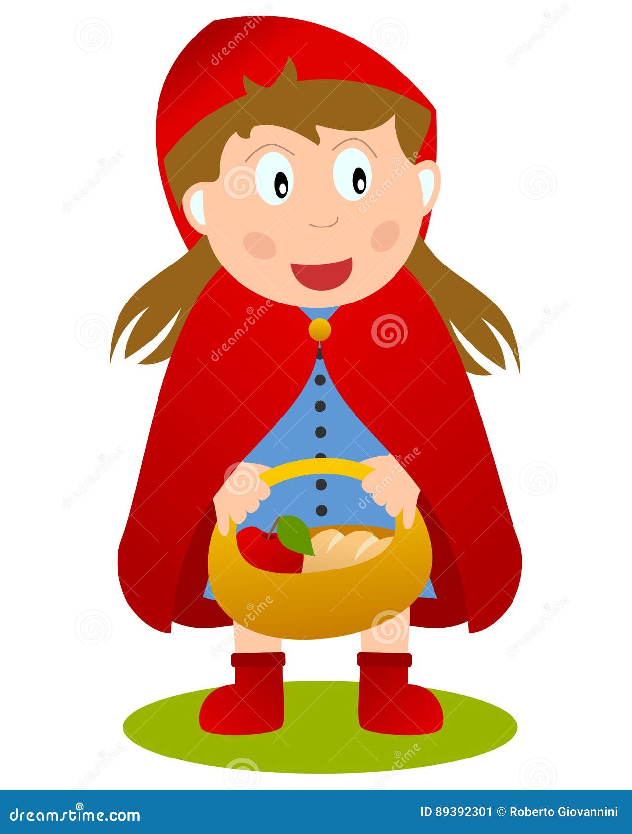 Little Red Riding Hood With Food Basket Stock Vector Illustration Of Fable Holding