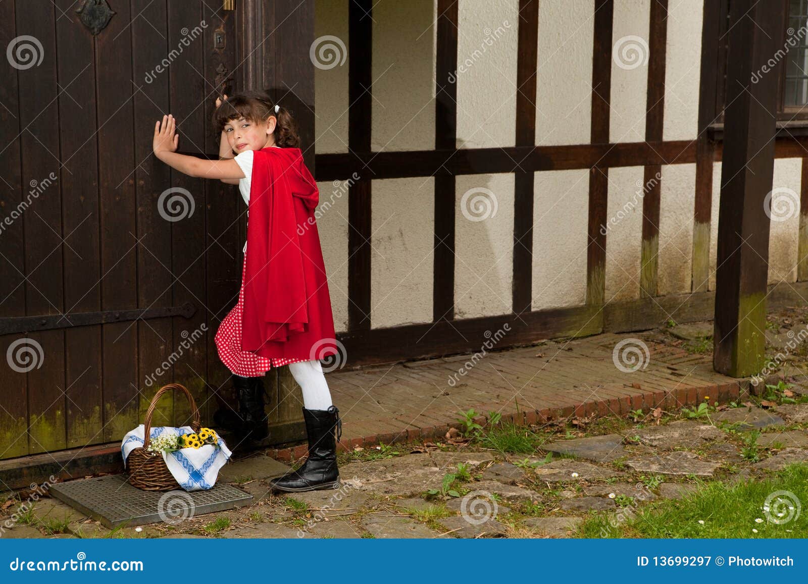 Little Red Riding Hood At Grandma S House Stock Image Image Of Basket Clothes