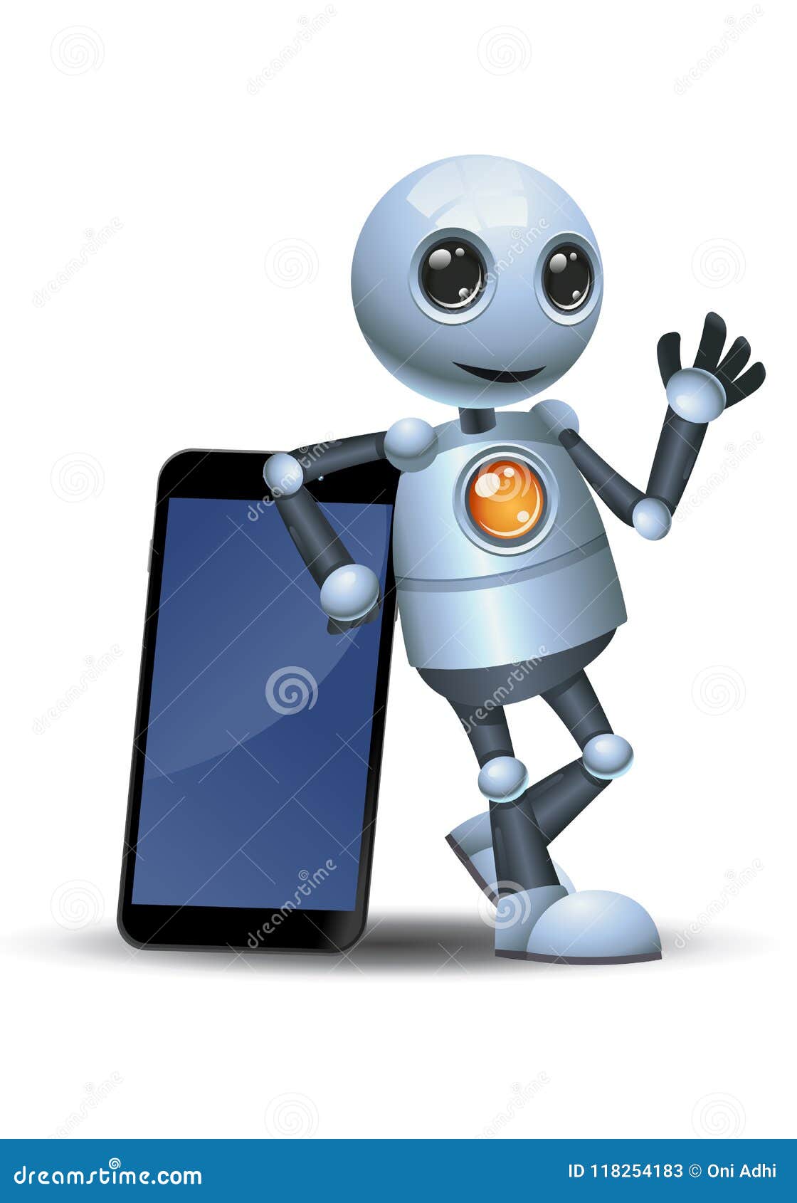 Mini and realy nice robot stock illustration. Illustration of funny -  113690988