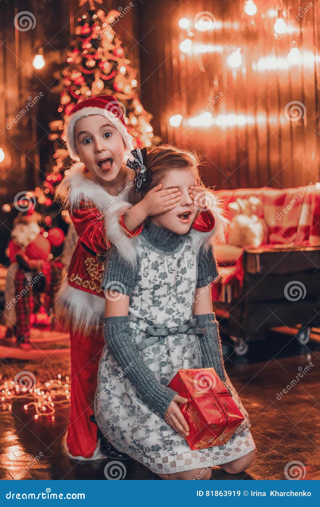 little santa brings gifts